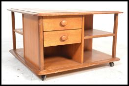 An original retro teak wood Pandora 's coffee tabl
