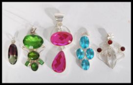 A large collection of  5 925 silver necklace penda