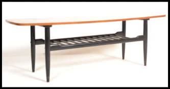 A vintage retro 20th century teak low coffee table