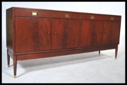 A 1970's retro dark teak wood sideboard Credenza.