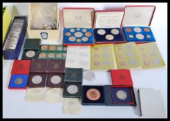 A large collection of pre decimal coins including 18th and 19th century examples comprising of cased