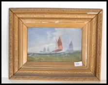 A early 20th Century oil on board coastal painting