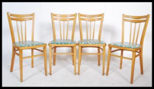 A set of four vintage retro 20th century beech 196