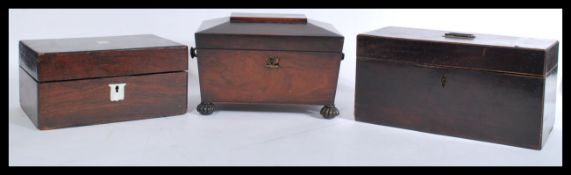 A 19th century Georgian rosewood and brass inlaid