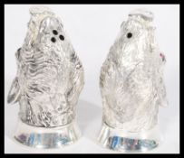 A pair of continental silver 800 stamped condiment