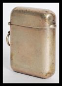 A large silver hallmarked vesta case of plain form by Sampson Morden ?  being hallmarked for Chester