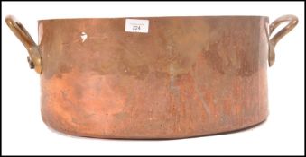 A very large 19th century copper preserve pan / st