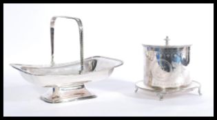 A Victorian silver - plated biscuit barrel,by Elki