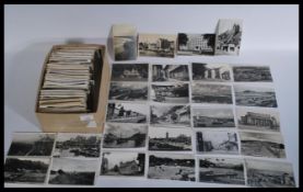 Postcards. Small size vintage real photo black and white UK views (700) in shoebox. This type most