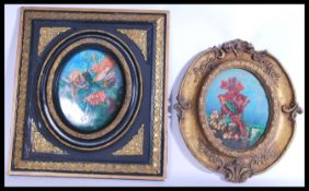 A pair of fantastic 20th Century ceramic plaques depicting fairy / fairies, one stamped to the verso