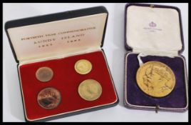 Lundy Island, proof coin set, 1965, Fortieth Year Commemorative, comprising puffins (2) & half