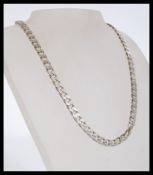 A hallmarked 925 silver heavy curb chain necklace having a lobster claw clasp. Measures 20 inches.