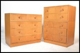 Meredew Wednesday range - Vintage 20th century light oak two over three chest of drawers along