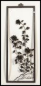 A stunning 20th Century framed three dimensional Chinese metalwork sculpture picture of peonies,