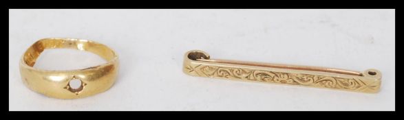 A 9ct gold vintage early 20th century Tie clip bro