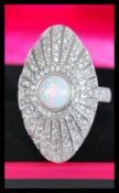 A sterling silver art deco style opal and marcasit
