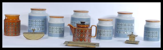 A collection of Hornsea ceramic kitchen storage ja