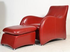 Gerard van den Berg -  Loge  - A 20th century armchair and stool for Montis. Of shaped form being