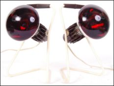 Philips - A pair of 1960's mid Century retro vintage medical heat lamps having a cream plastic