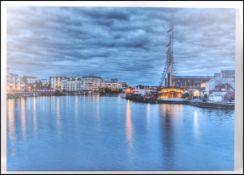 Diggory Lecomber - A large Bristol Docks night view with SS Great Britain in view, a inkjet print