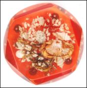 A 1960's retro kitsch lucite large acrylic resin set marine / sea life paperweight with a hermit