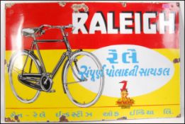 Raleigh - A superb original rare Indian early 20th Century porcelain enamel sign for Raleigh