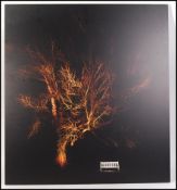 Diggory Lecomber - A long exposure night shot of a winter tree and bench, a inkjet print bonded on a