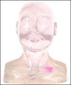 A good 20th century vintage shop display / advertising / artists bust in lucite / translucent