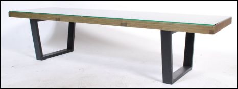 After George Nelson - Platform Bench - A 20th Century Herman Miller style slatted ash wood top