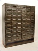 N.C.Brown LTD - A 20th Century vintage industrial 54 drawer filling index cabinet in military