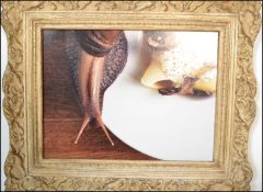 A pair of Photographic visual and graphic art inkjet on substrate pictures relating to food in