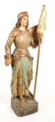 Joan Of Arc - A large early to mid 20th Century ecclesiastical french plaster and painted