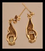 A pair of hallmarked 9ct gold ladies drop earrings