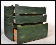 A retro 20th Century painted modular three section