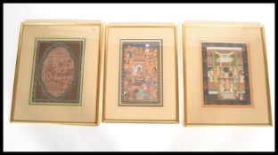 A group of three framed and glazed Indian / Asian