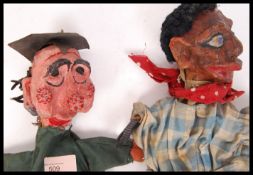 A pair of 1920's antique vintage paper mache handm