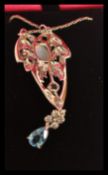 A sterling silver art nouveau style necklace penda