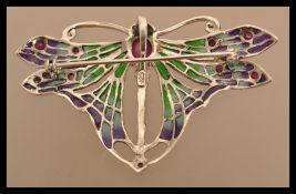 A sterling silver plique a jour brooch in the form