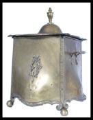 A good 19th century Bombe fronted cube coal box pu