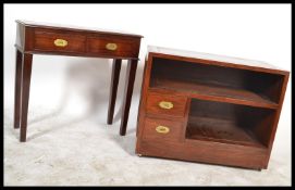 A 20th Century hardwood inlaid decorated campaign