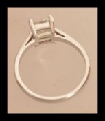 An 18ct white gold diamond ring having a Princess