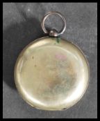 A silver hallmarked pocket watch, fitted with a fu