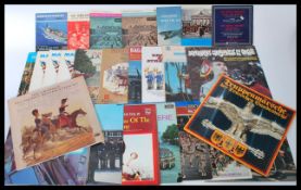 A collection of vintage 20th Century vinyl long play LP albums of Military marching bands to include
