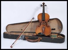 Antonio Torelli - A late 19th Century Victorian violin, in the original wooden case, paper label