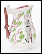 A 19th century commemorative Staffordshire porcelain ewer / jug. Commemorating the Crimean war,