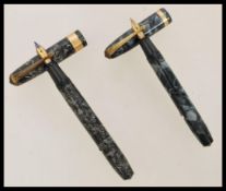 Two vintage 20th century lever fountain / ink pens by Conway Stewart, Conway Stewart 27 ( Grey ) and