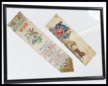 Victorian Stevengraphs; two beautiful Victorian Stephengraph silkworks - a depiction of of a