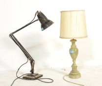 A mid 20th century Herbert Terry Anglepoise Industrial desk lamp having a two step base with pendant