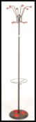 A 1970's retro atomic / sputnik coat hat stand having red ball finial hooks with chrome and ebonised