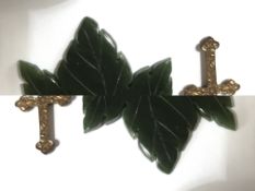 A hallmarked Victorian 9ct gold crucifix together with two 9ct gold necklace chains with another